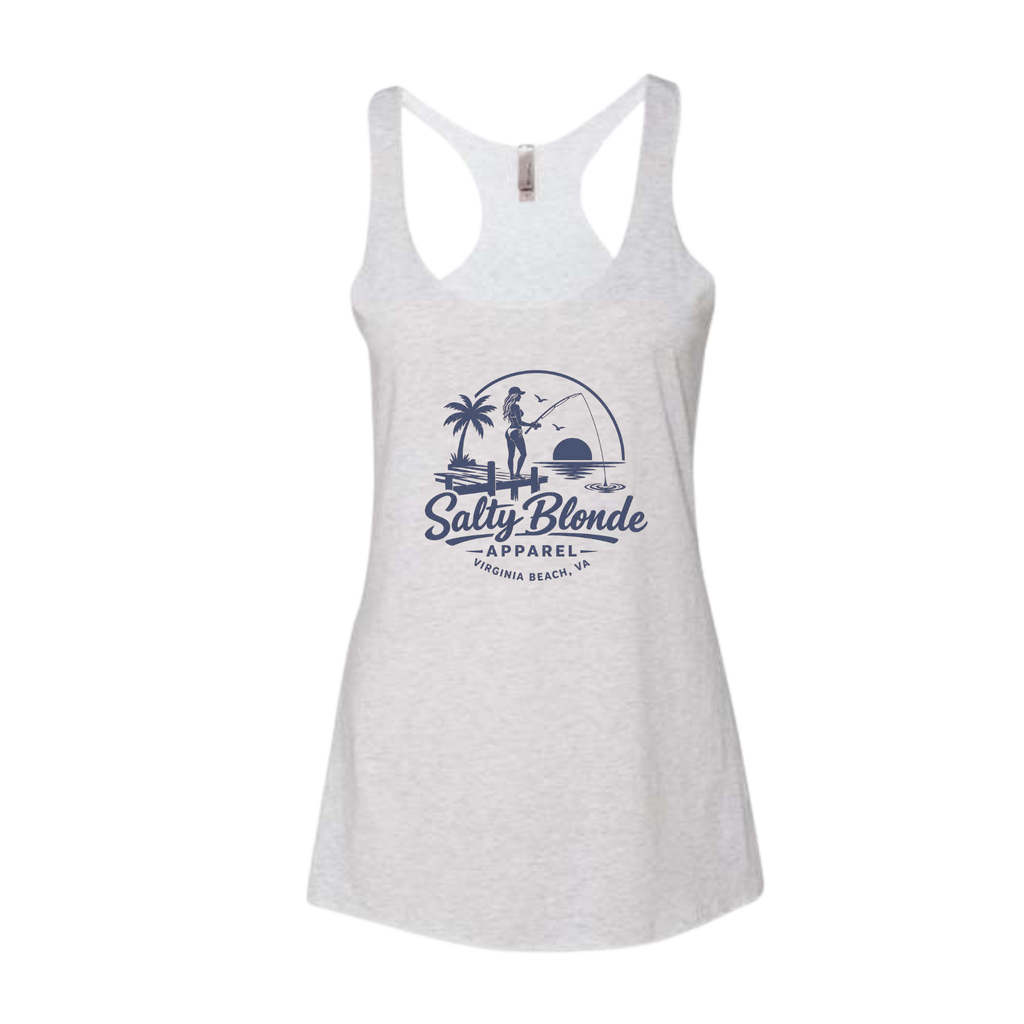 Salty Blonde Single Color Logo Racerback Tank