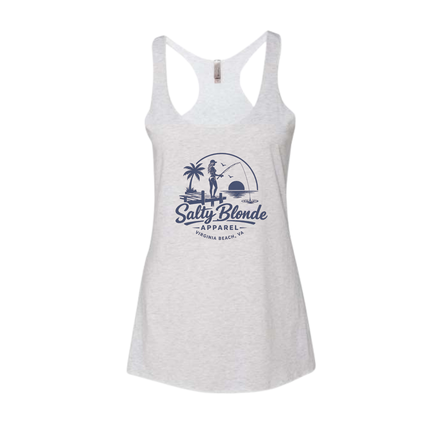 Salty Blonde Single Color Logo Racerback Tank