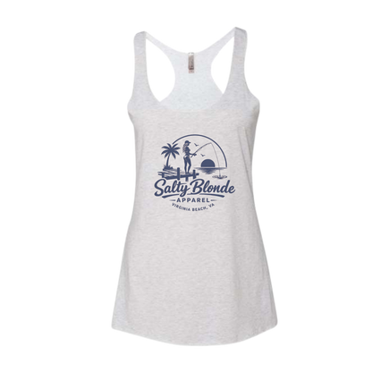 Salty Blonde Single Color Logo Racerback Tank