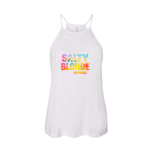 Women's Flowy High-Neck Tank Tropical