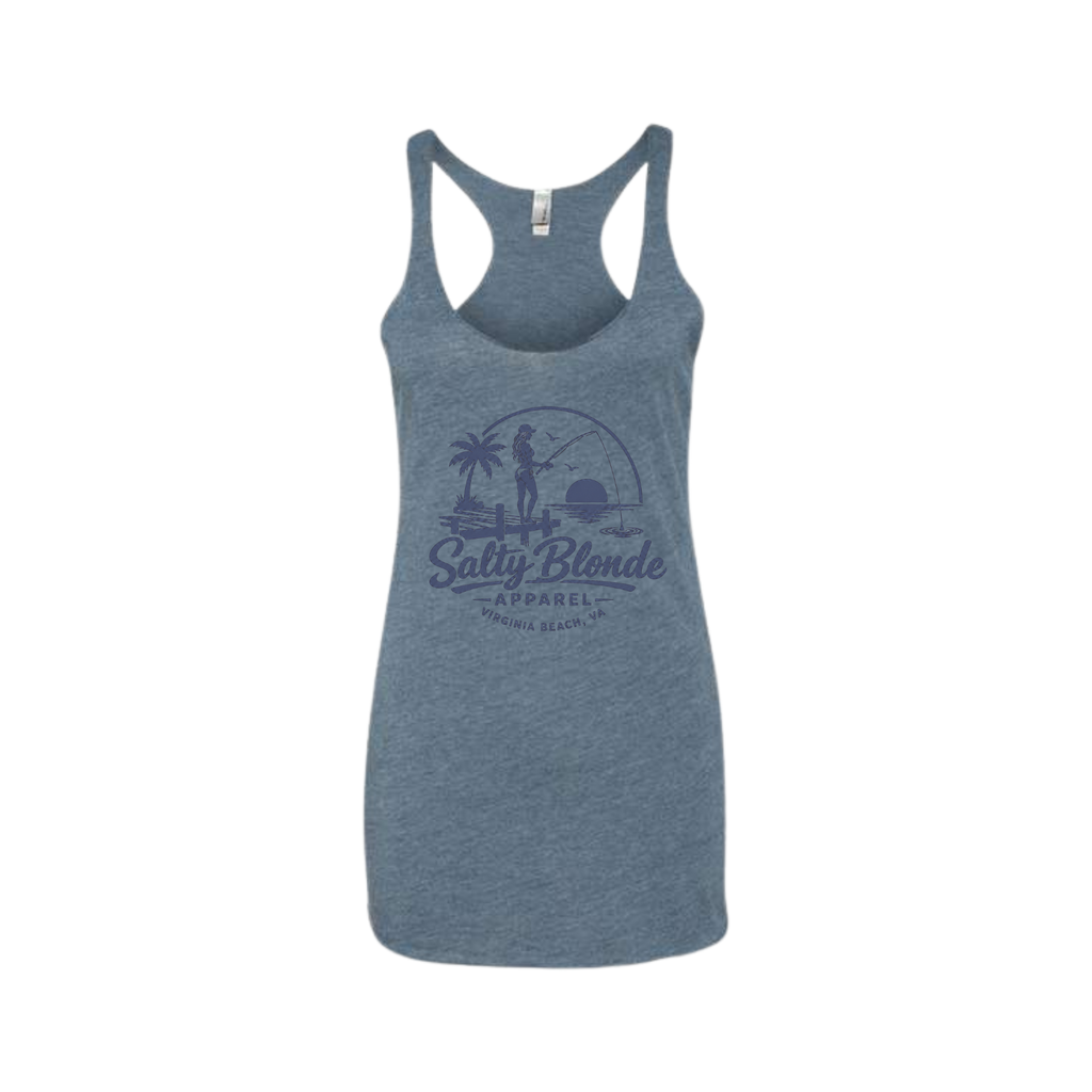 Salty Blonde Single Color Logo Racerback Tank