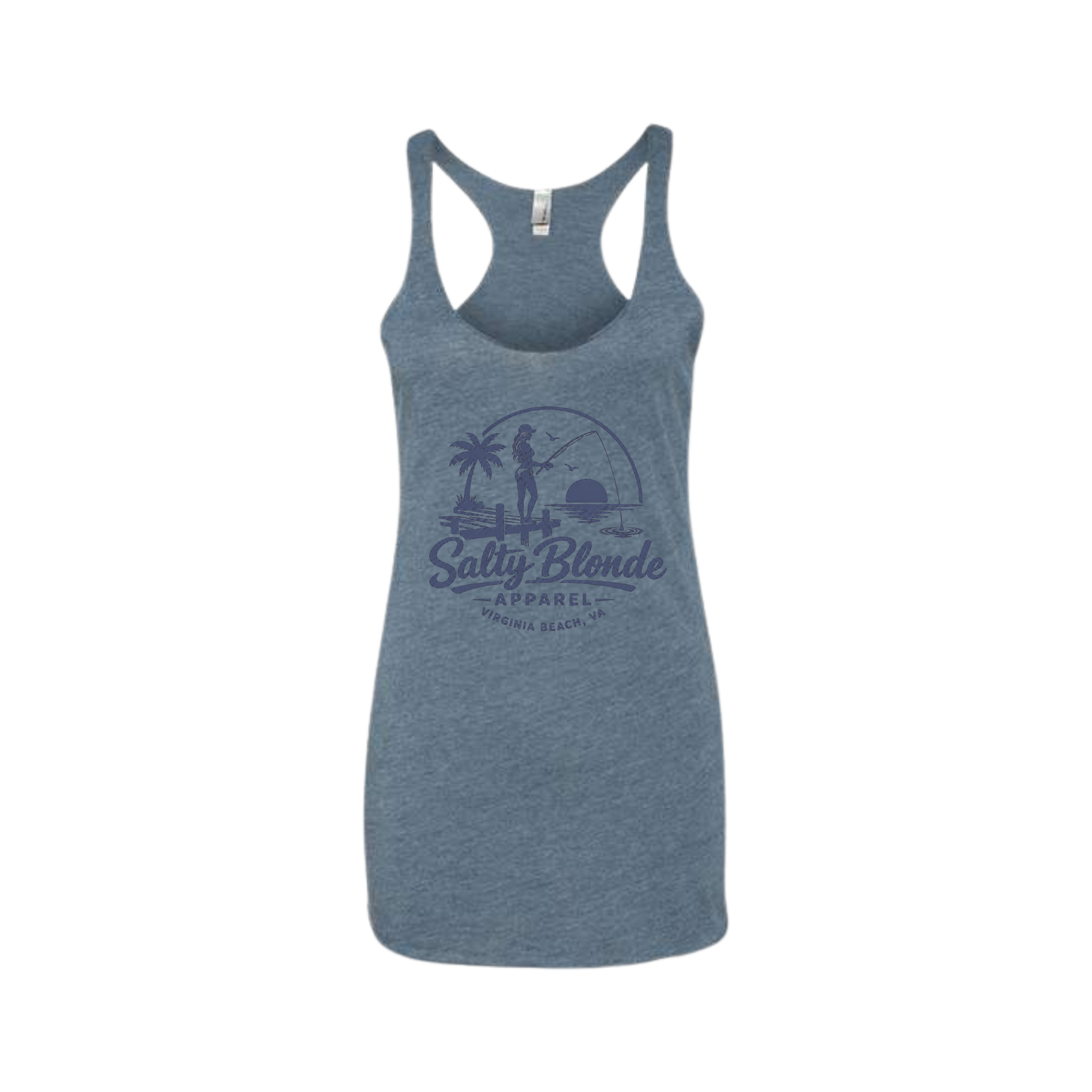 Salty Blonde Single Color Logo Racerback Tank