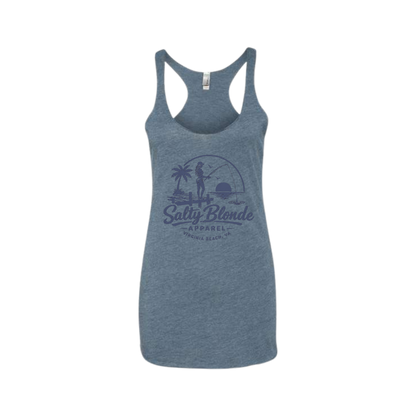 Salty Blonde Single Color Logo Racerback Tank