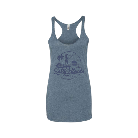 Salty Blonde Single Color Logo Racerback Tank