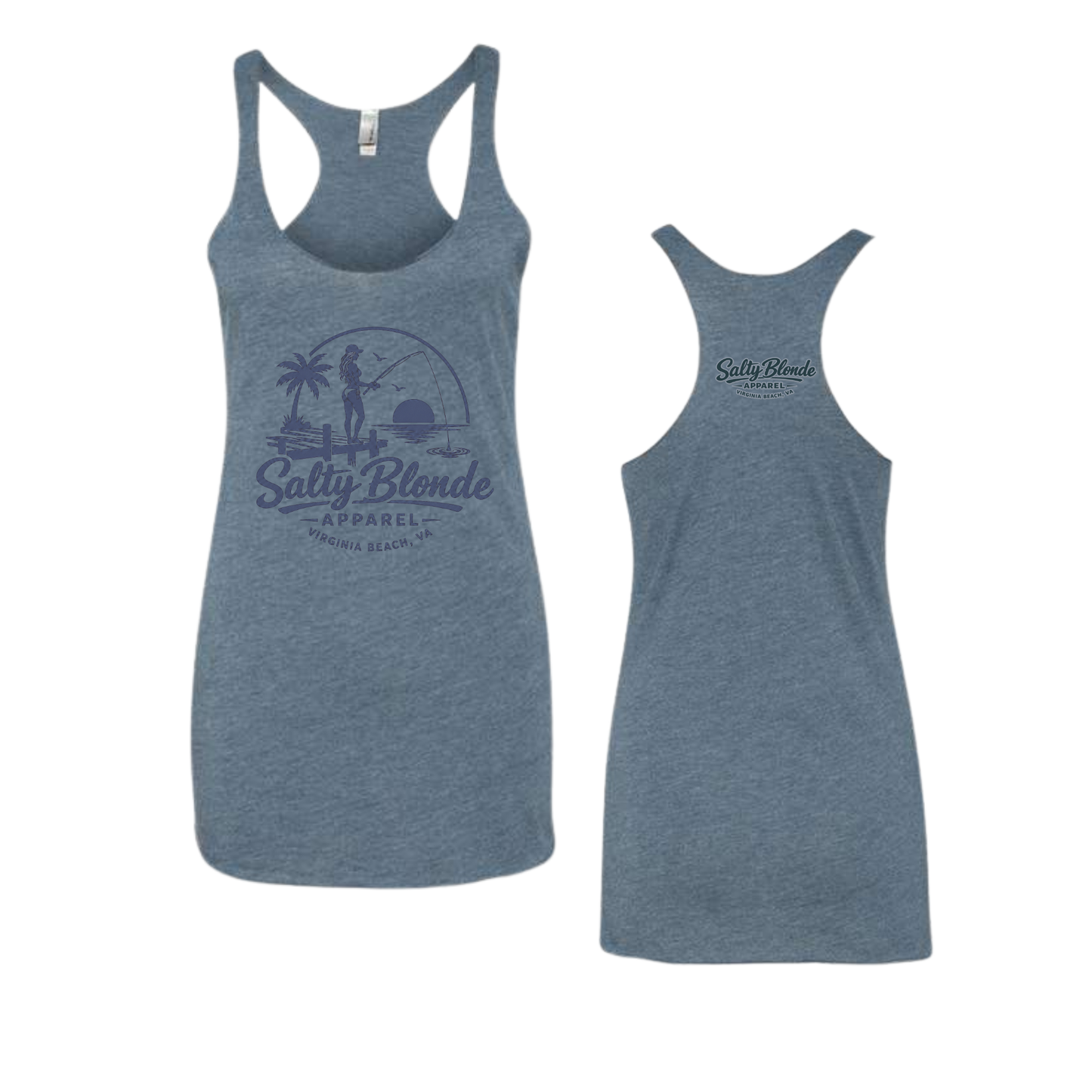 Salty Blonde Single Color Logo Racerback Tank