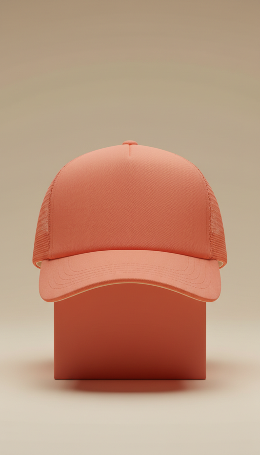 Coral Pop mesh trucker hat